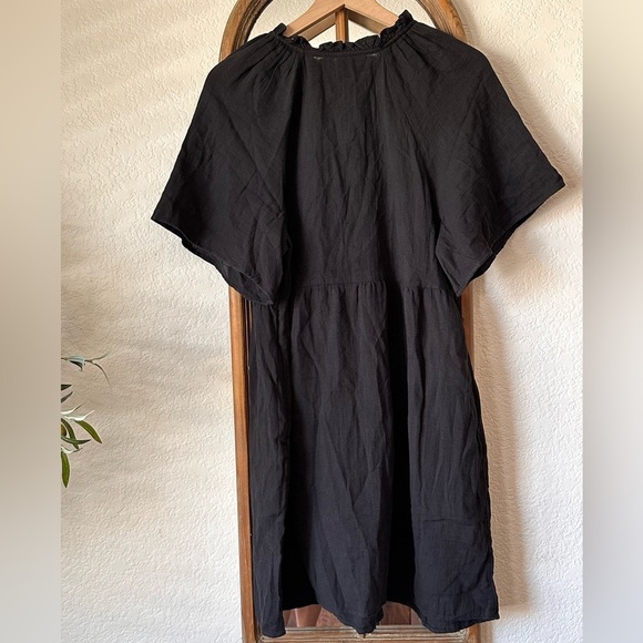 Old Navy NWT Black 100% Cotton Short Sleeve Mini Dress Women’s Large - Picture 2 of 6